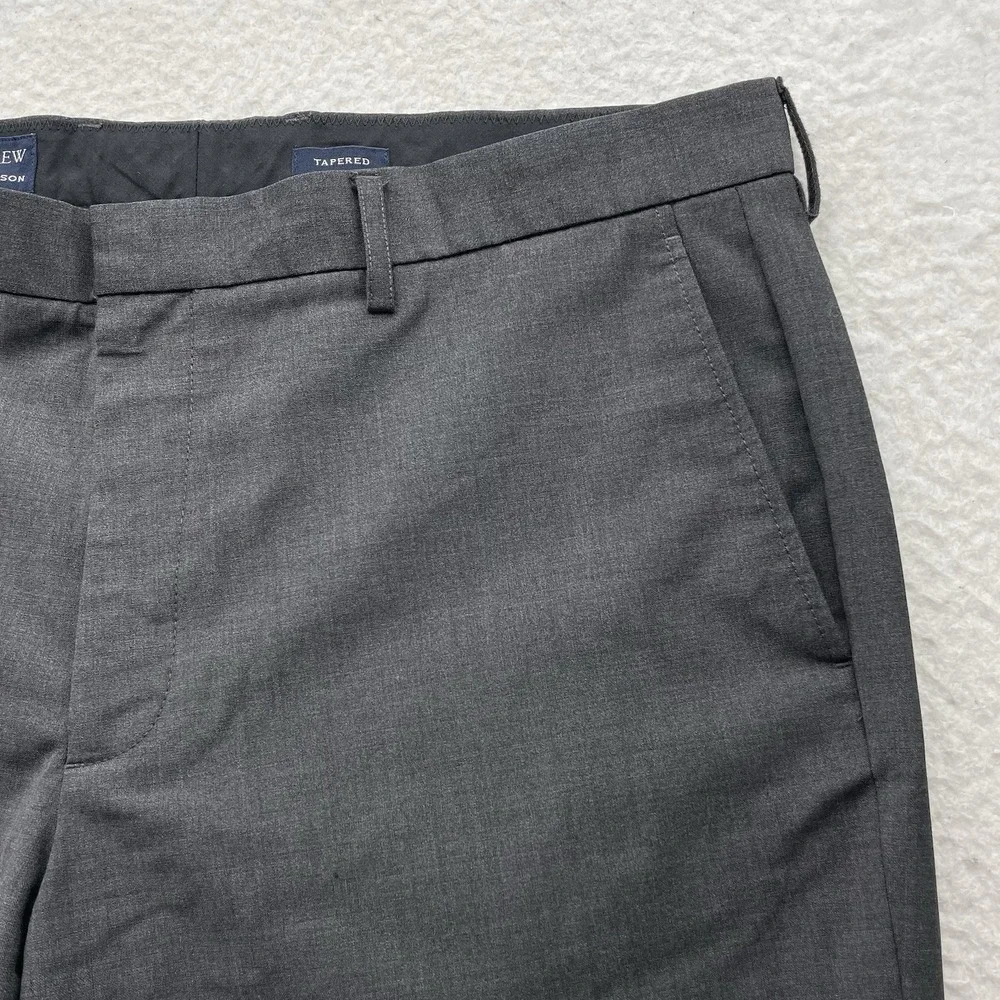 J. Crew Thompson Dress Pants Mens 38x30 (Tag 36) Wool Blend Gray Tapered Stretch